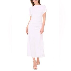 Halogen White Dolman Sleeve Midi Dress XL NWT Minimalist Classic